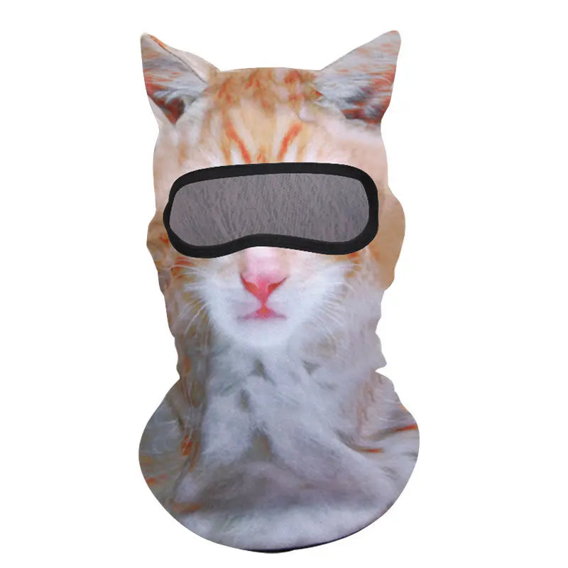 Passamontagna Gatto Rosso con orecchie 3D