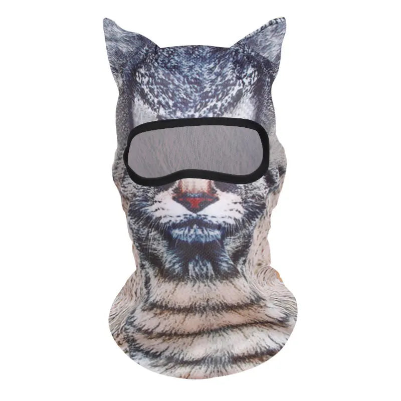 Passamontagna Il Soriano, gatto grigio tigrato con orecchie 3D